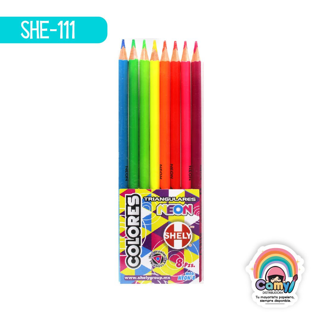 SHE-111 LPZ COLORES NEON SHELY  C/8 LARGOS