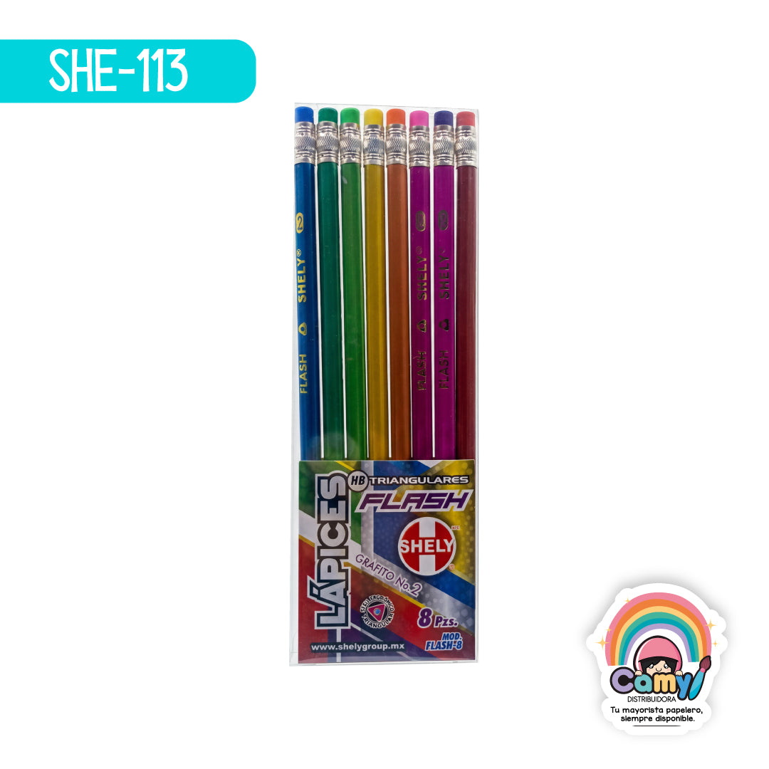 SHE-113 LAPICES FLASH SHELY C/8 HB