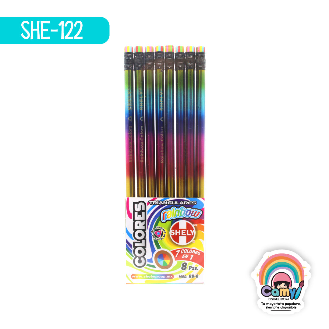 SHE-122 LPZ COLORES ARCOIRIS SHELY C/8 TRIANGULAR