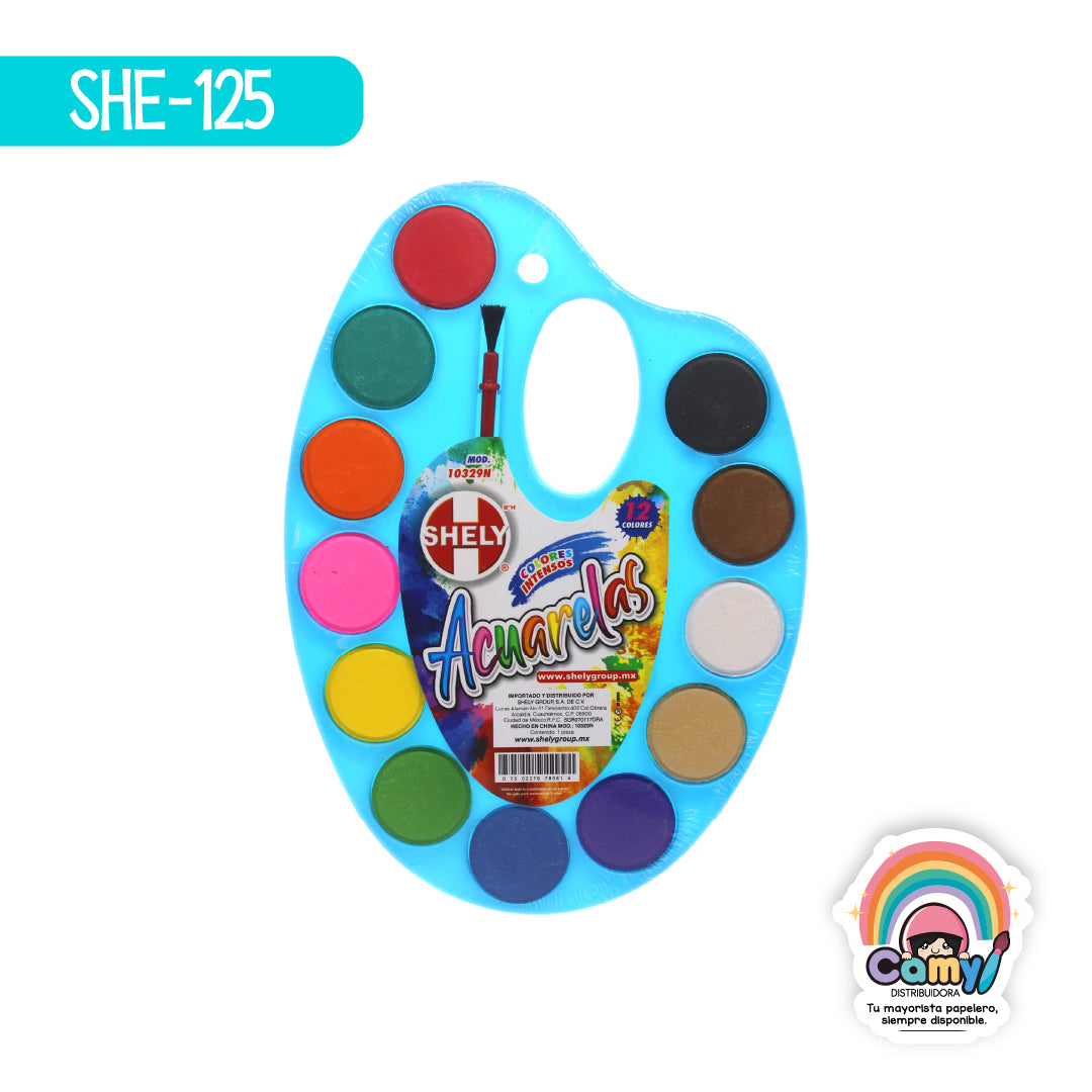 SHE-125 ACUARELAS SHELY PALETA C/12 MOD.10329N