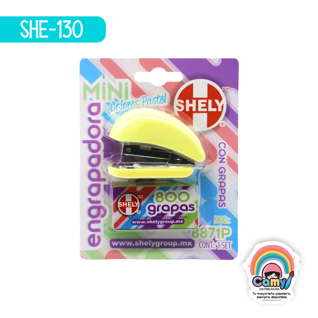 SHE-130 ENGRAPADORA MINI SHELY PASTEL C/800 GRAPAS 8871P