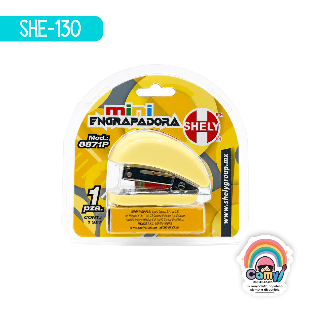 SHE-130 ENGRAPADORA MINI SHELY PASTEL C/800 GRAPAS 8871P