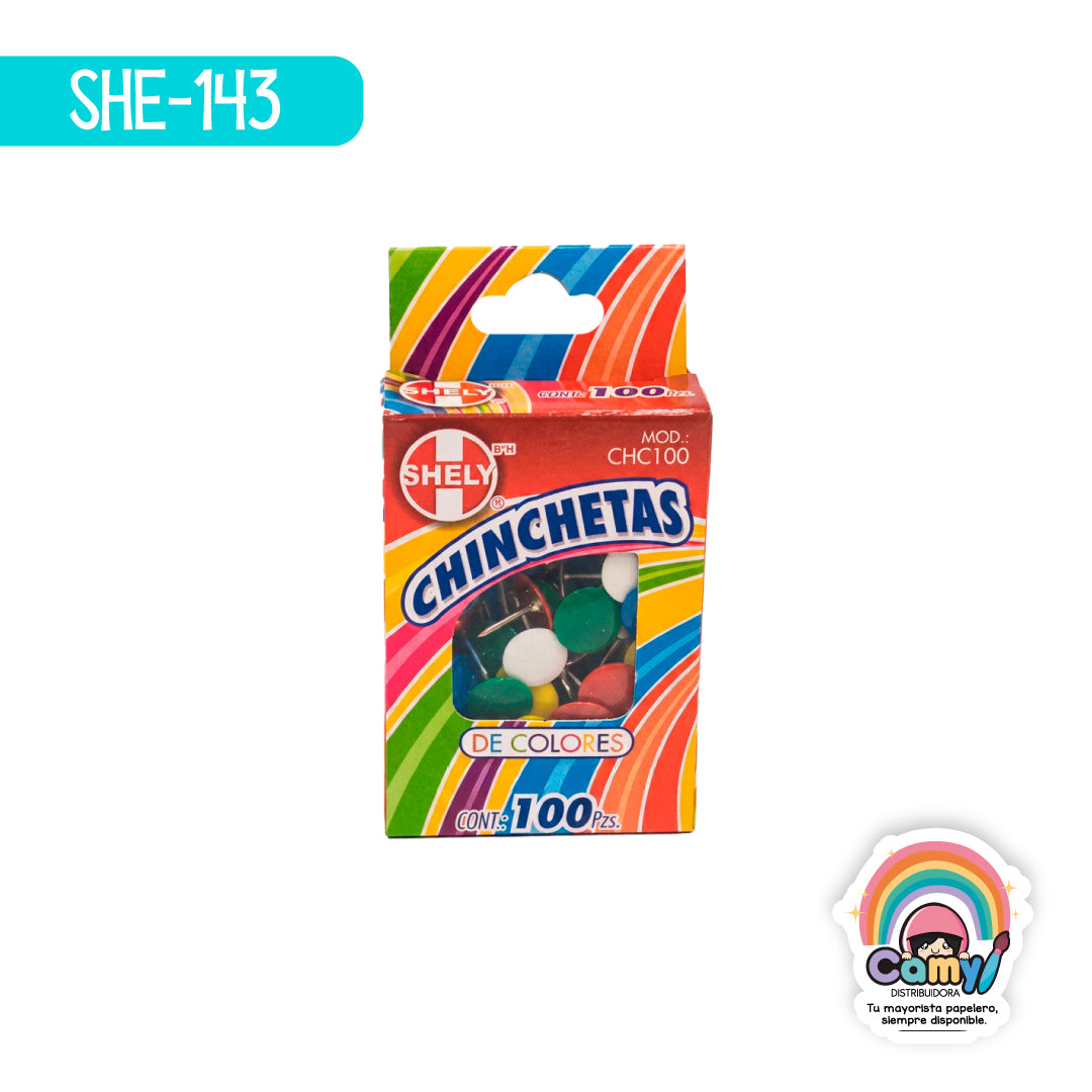 SHE-143 CHINCHETA DE COLORES SHELY C/100 CHC100