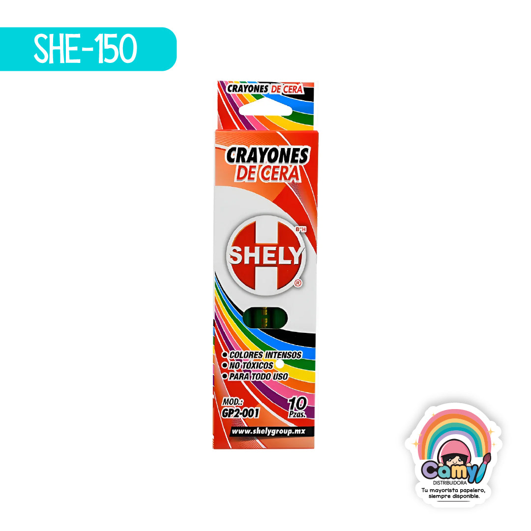 SHE-150 CRAYONES DE CERA SHELY C/10 VERDE