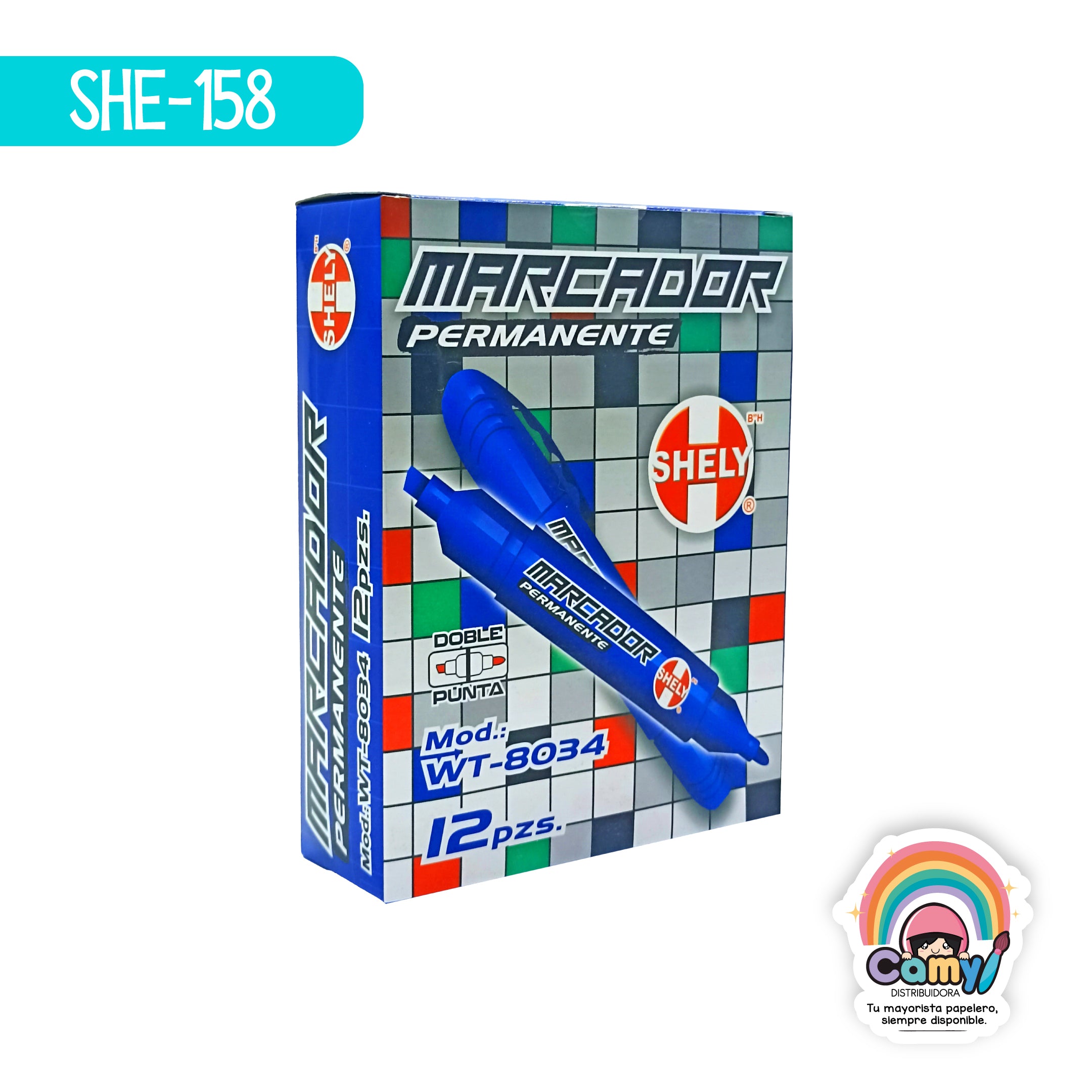 SHE-158 MARC PERM SHELY DOBLE JUMBO AZUL C/12 WT8034BLUE