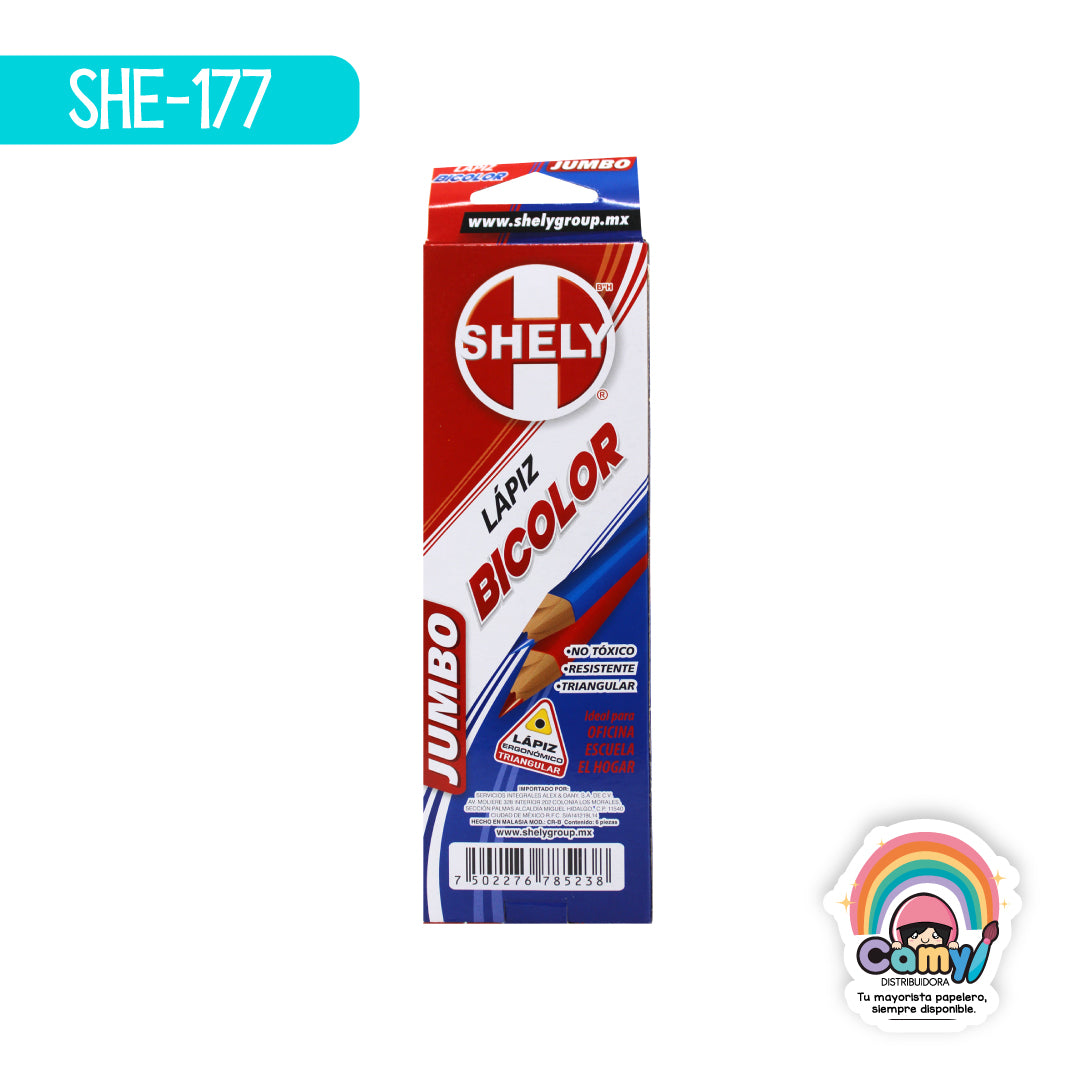 SHE-177 LPZ BICOLOR SHELY JUMBO C/6 ROJO/AZUL