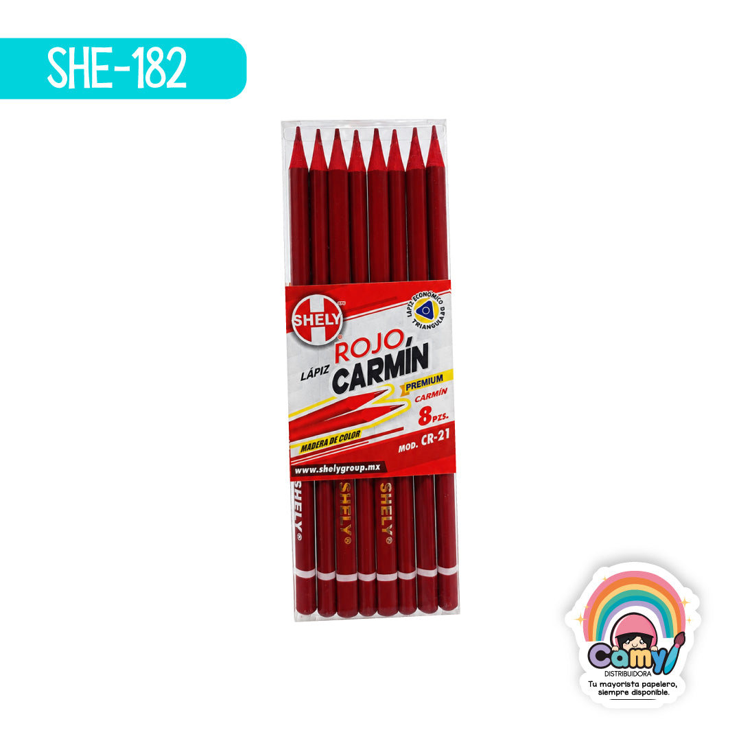 SHE-182 LPZ TRIANG ROJO CARMIN PREMIUM SHELY C/8