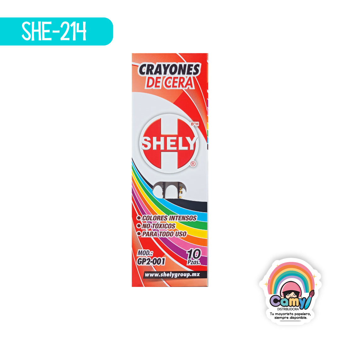 SHE-214 CRAYONES DE CERA SHELY C/10 BLANCO