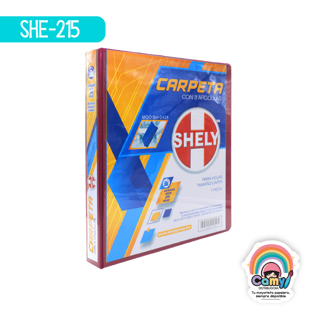 SHE-215 CARPETA 3 ARILLOS VINO SHELY