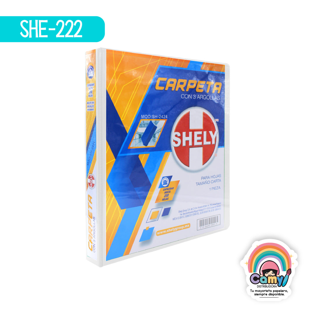SHE-222 CARPETA 3 ARILLOS BLANCO SHELY
