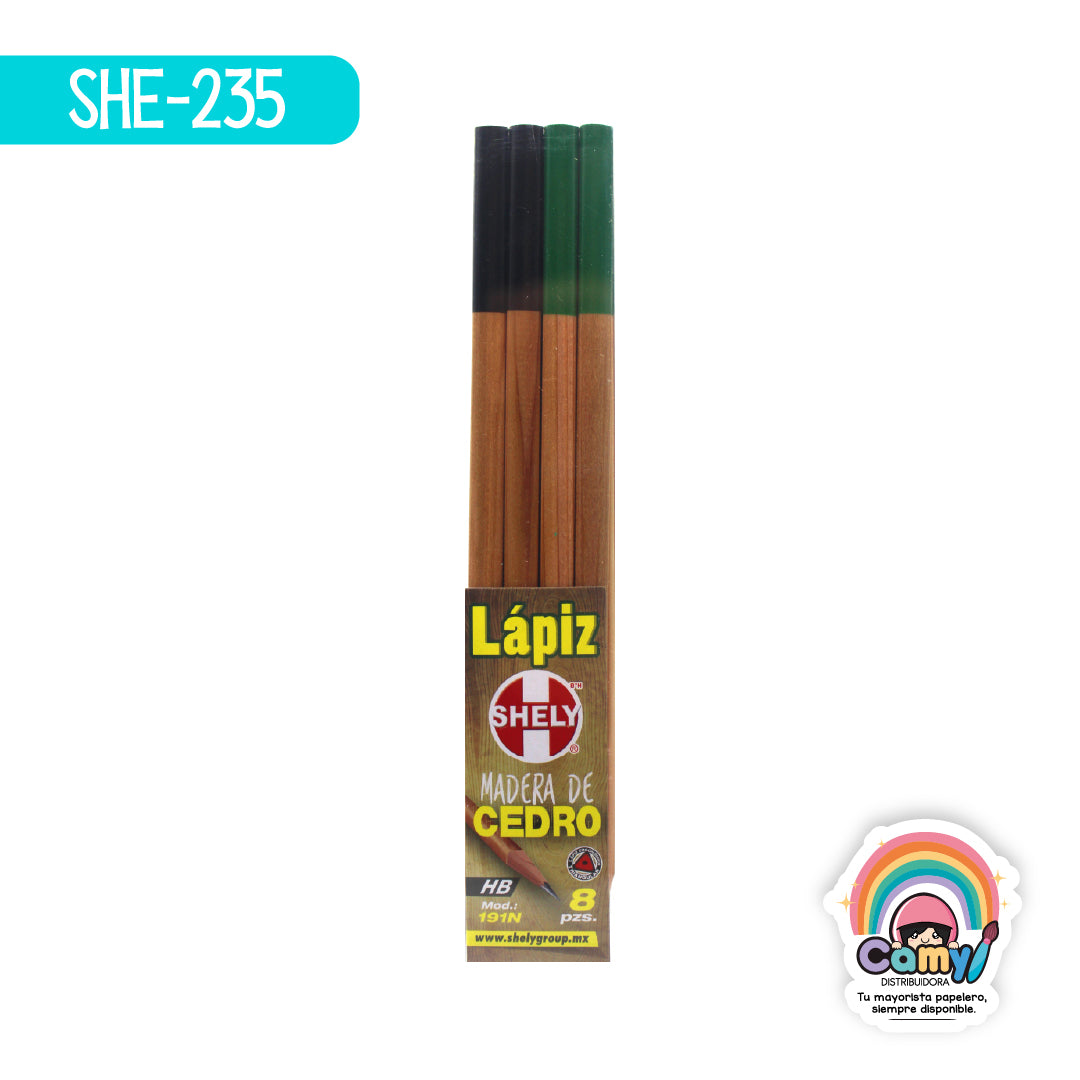 SHE-235 LAPIZ MADERA DE CEDRO C/8 SHELY