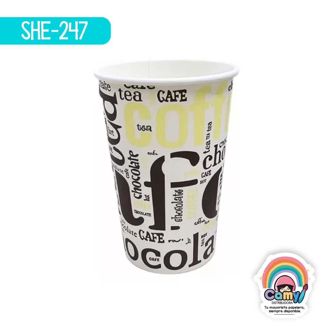 SHE-247 VASO DE PAPEL HOT COFFE. SHELY