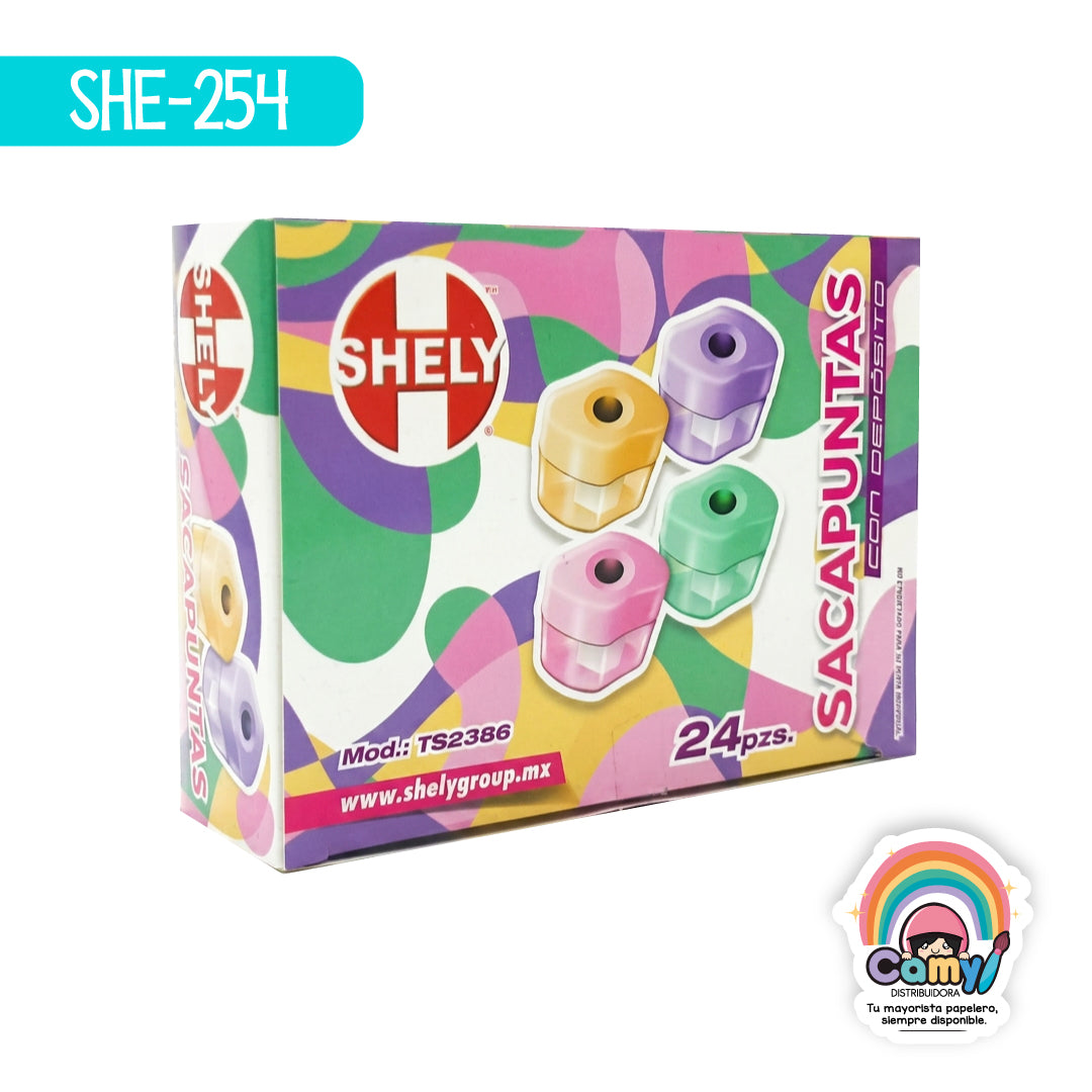 SHE-254 SACAPUNTAS C/ DEPOSITO UN HOYO C/24 SHELY