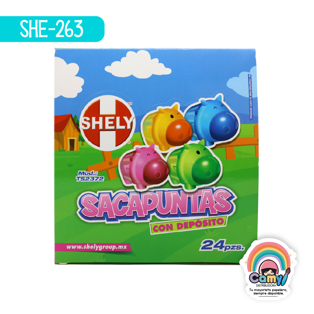 SHE-263 SACAPUNTAS DE CERDITO C/ DEPOSITO C/24 SHELY