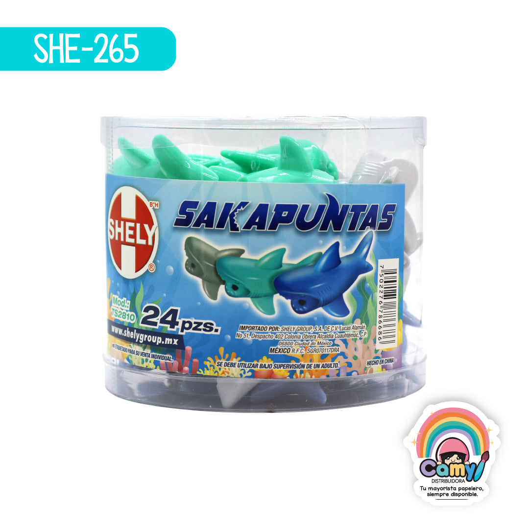 SHE-265 SACAPUNTAS DE TIBURON D/1 HOYO SHELY