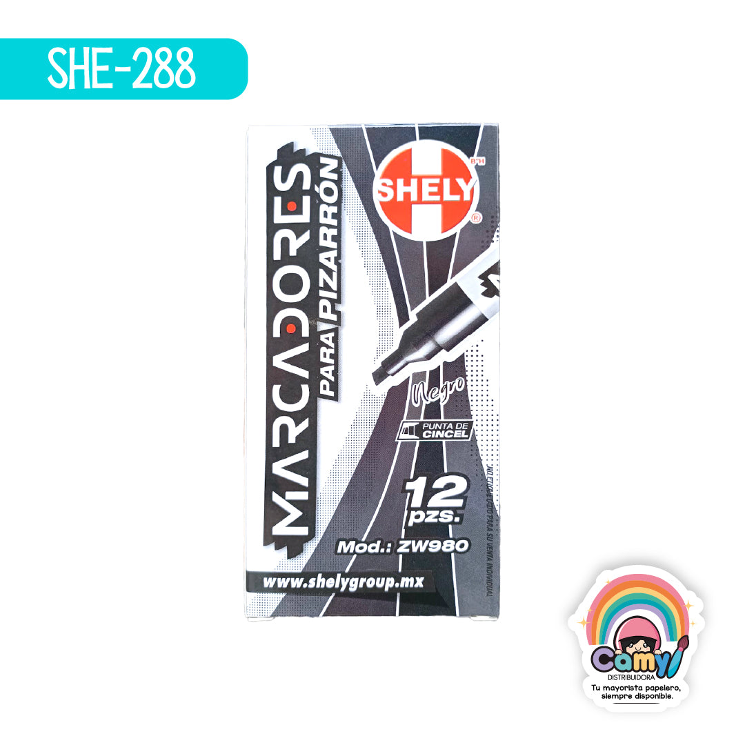 SHE-288 MARCADOR P /PIZARRON BLACK C/12 SHELY