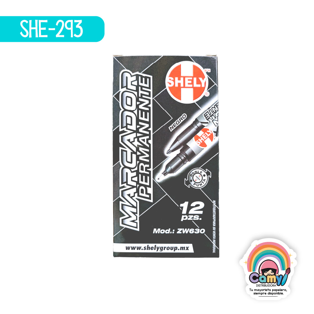 SHE-293 MARCA PERMAN ZW630 DOBLE  NEGRO C/12 SHELY