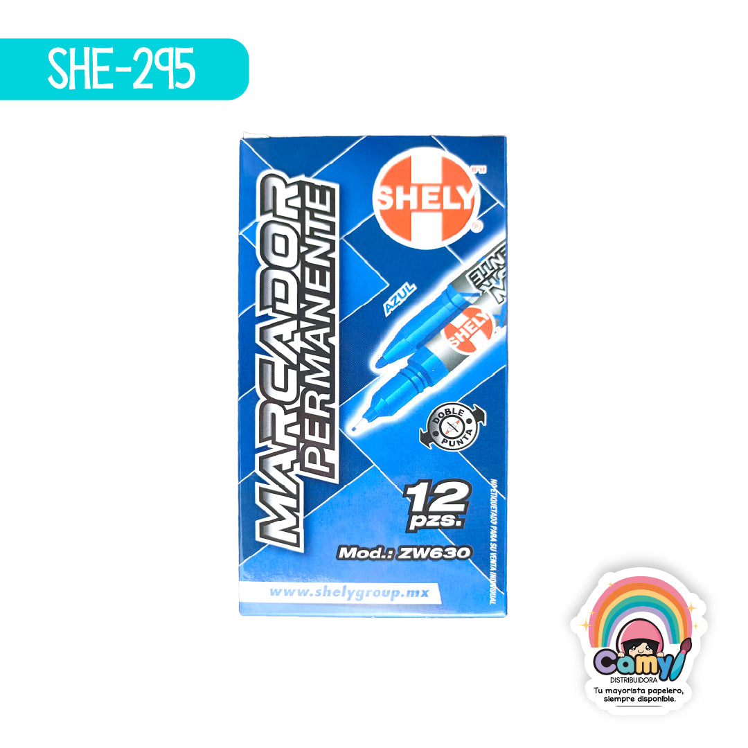 SHE-295 MARCA PERMAN ZW630 DOBLE  AZUL C/12 SHELY