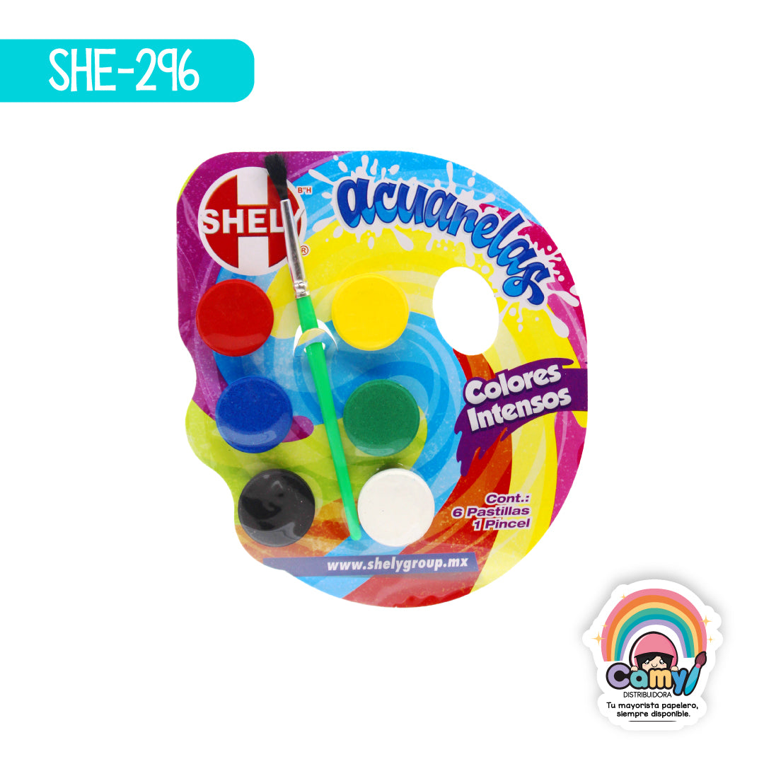 SHE-296 ACUARELA SHELY COL INTENSOS C/6