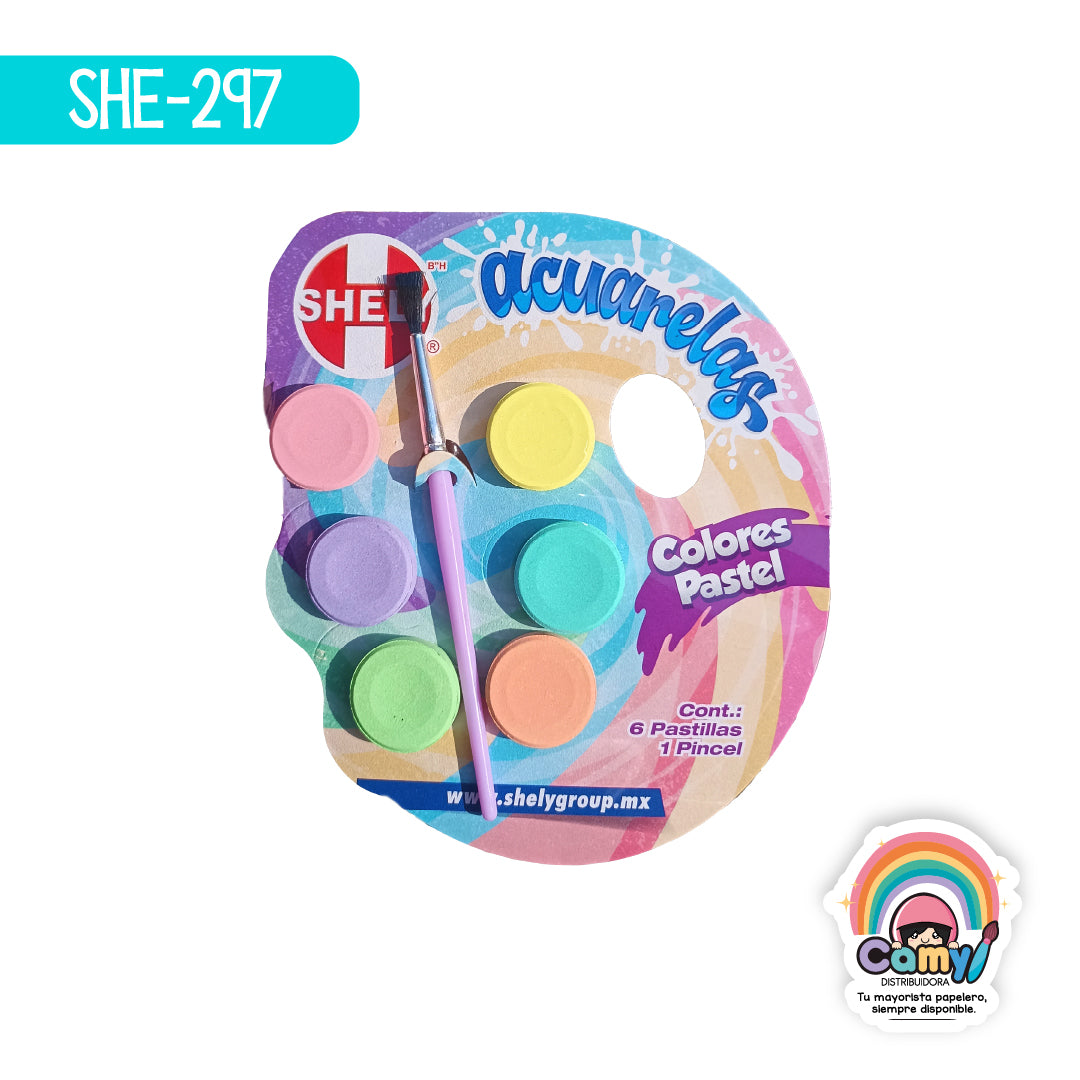 SHE-297 ACUARELA SHELY COL PASTEL C/6