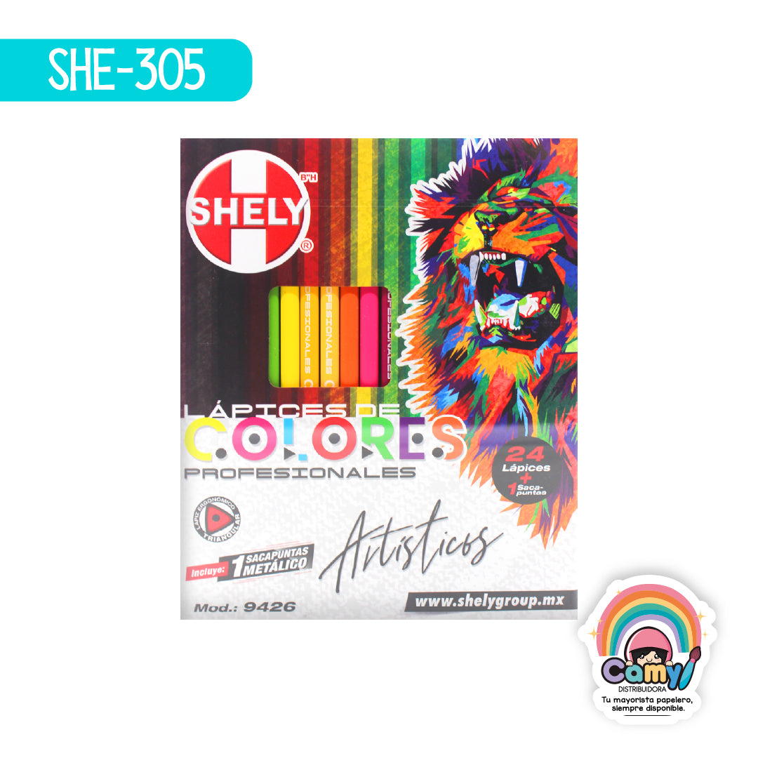 SHE-305 SHE-305 LAPICES DE COLORES SHELY PROFE C/24