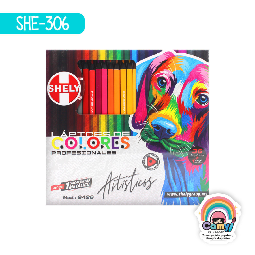 SHE-306 SHE-306 LAPICES DE COLORES SHELY PROFE C/36