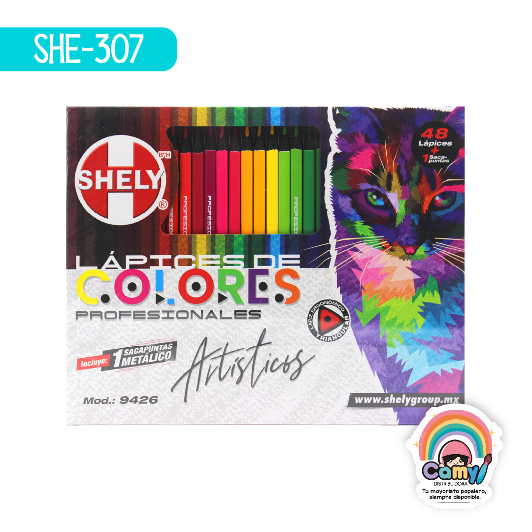 SHE-307 SHE-307 LAPICES DE COLORES SHELY PROFE C/48