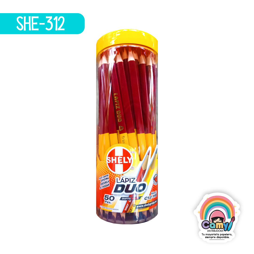 SHE-312 LAPIZ DUO BOTE C/50 PCS SHELY