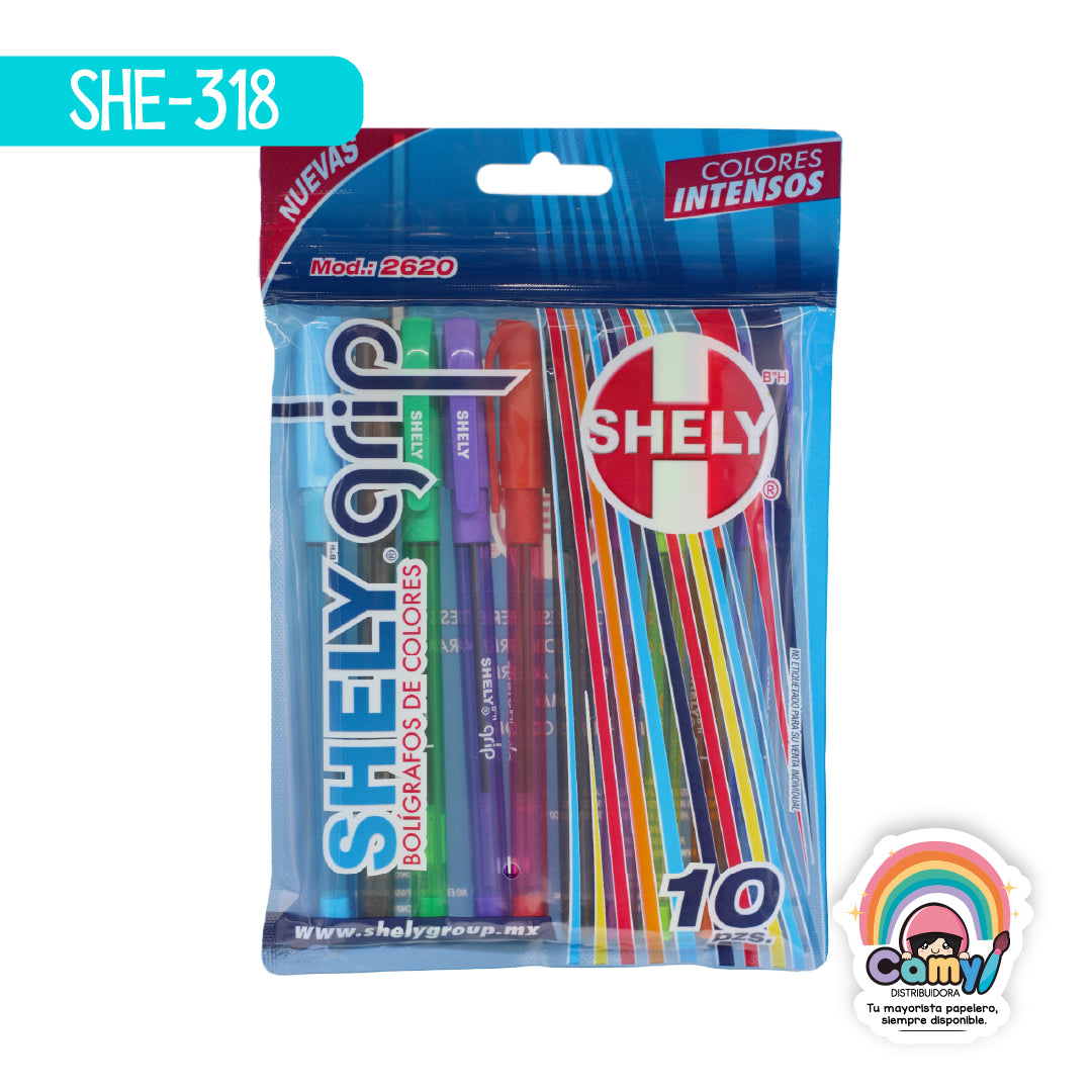 SHE-318 BOLIGRAFO SHELY C/GRIP C/10