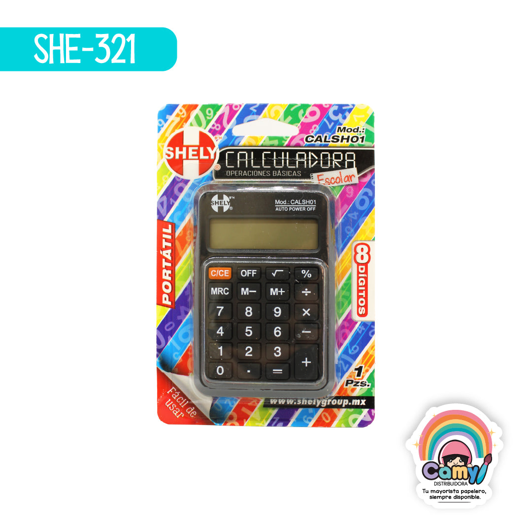 SHE-321 CALCULADORA ESCOLAR DE BOLSILLO 8 DIG SHELY