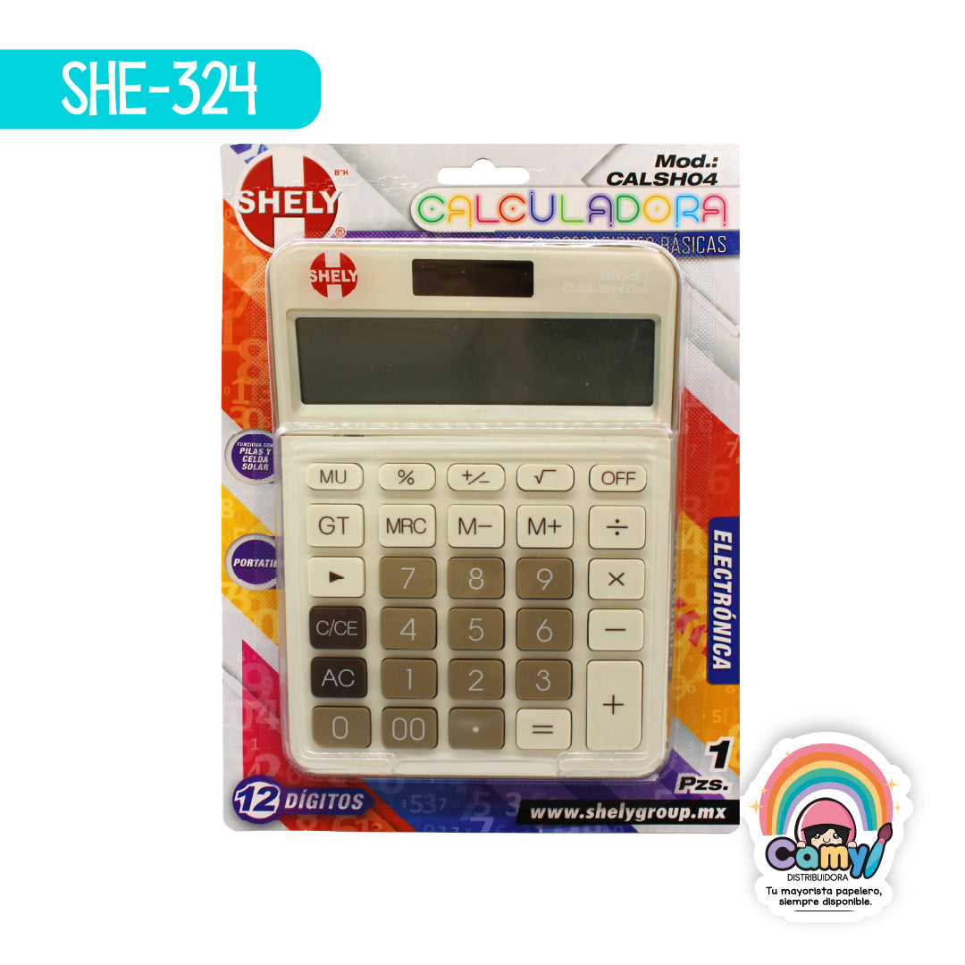 SHE-324 CALCULADORA DE ESCRITORIO 12 DIG COLORES SHELY
