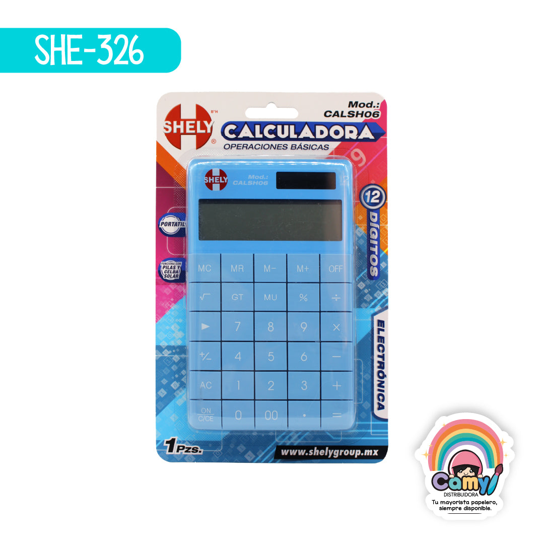 SHE-326 CALCULADORA PORTATIL 12 DIG SHELY