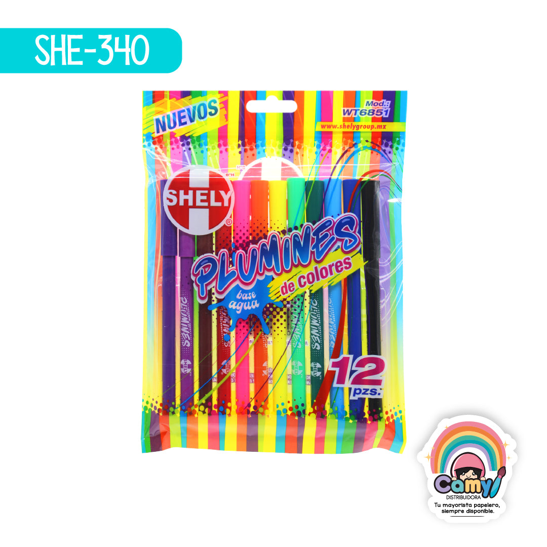 SHE-340 PLUMIN SHELY DE BOLSA C/12