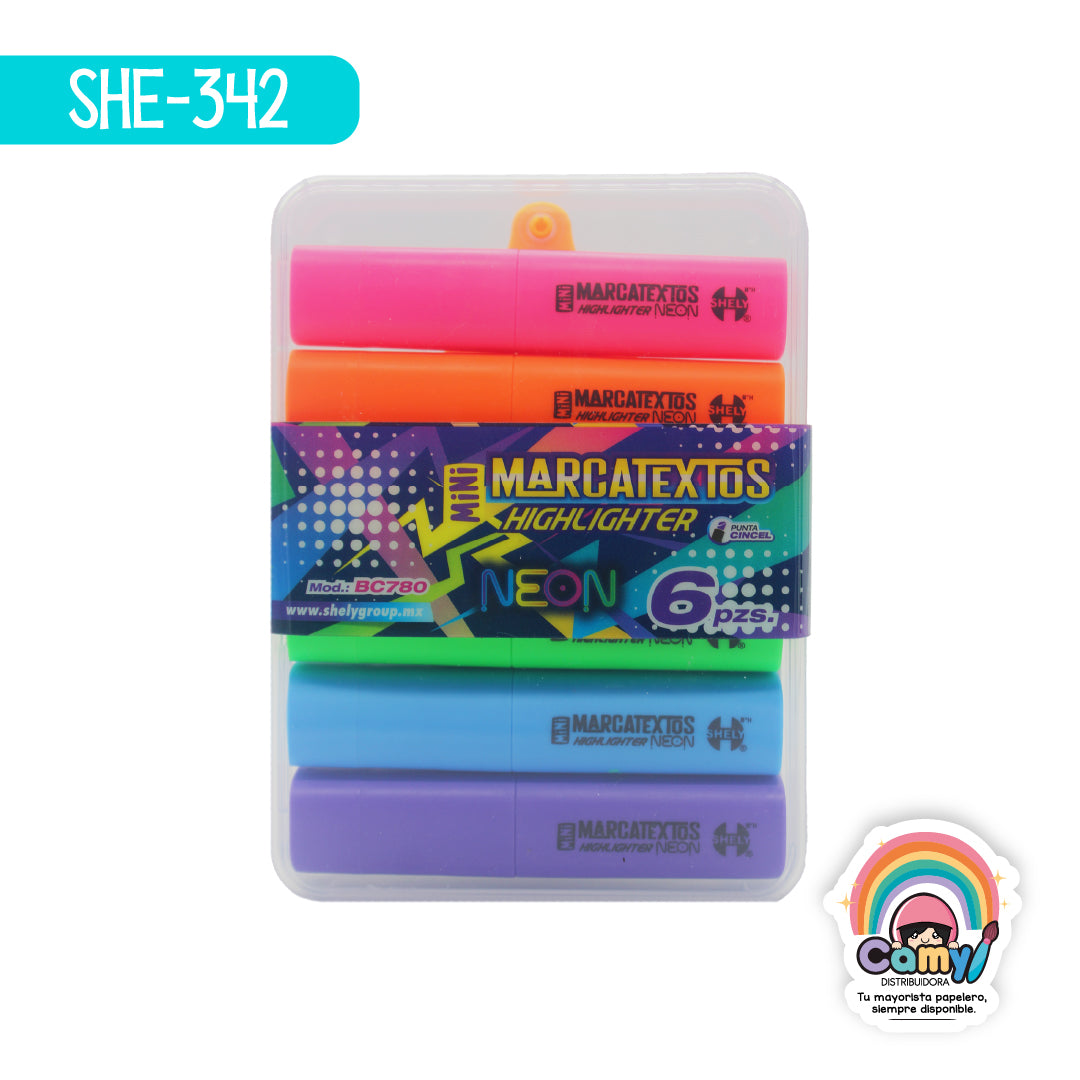 SHE-342  MINI MARCATEXTOS SHELY C/6 NEON