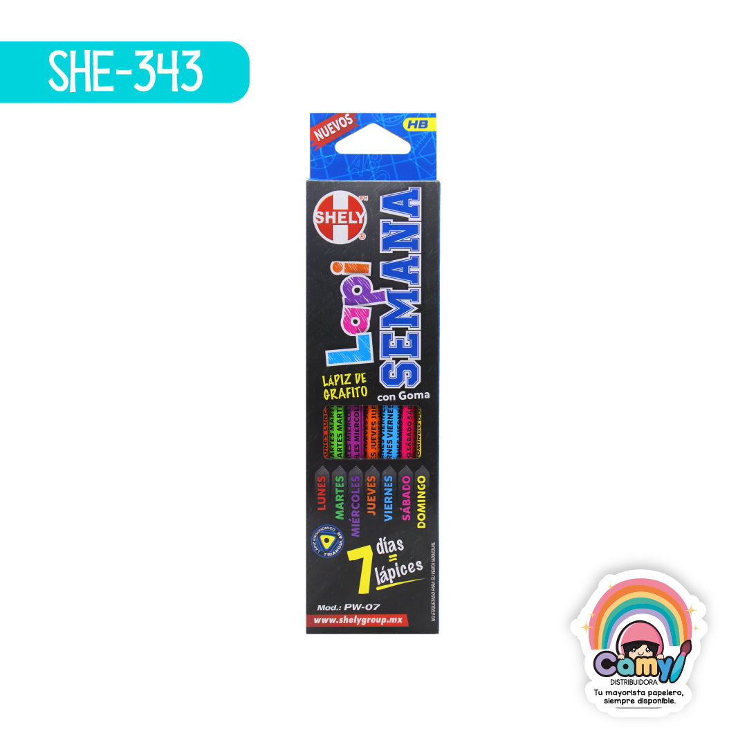 SHE-343 LPZ DE GRAFITO LAPI SEMANA C/7 SHELY