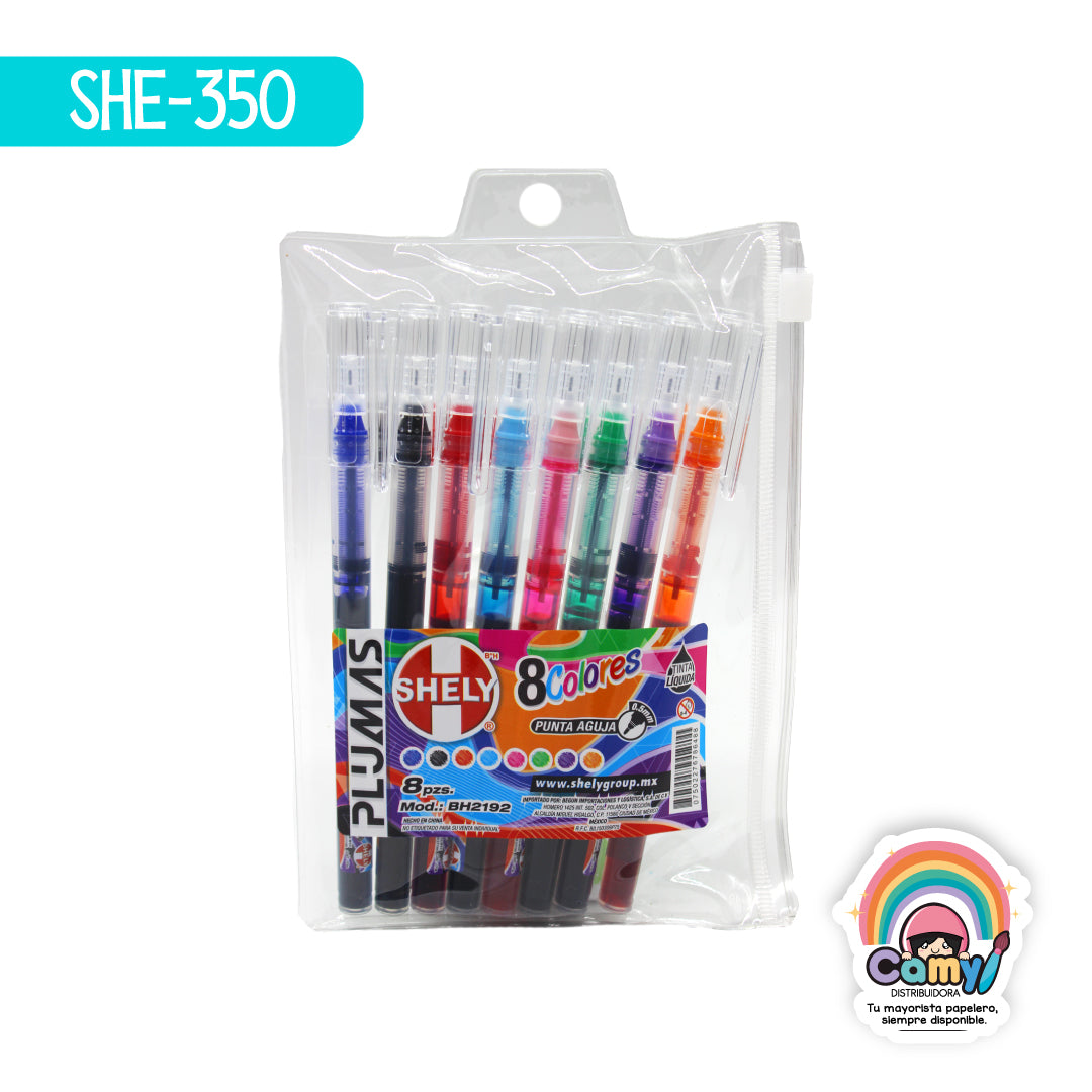 SHE-350 PLUMA SHELY DE TINTA LIQUIDA P/AGUJA EST/8