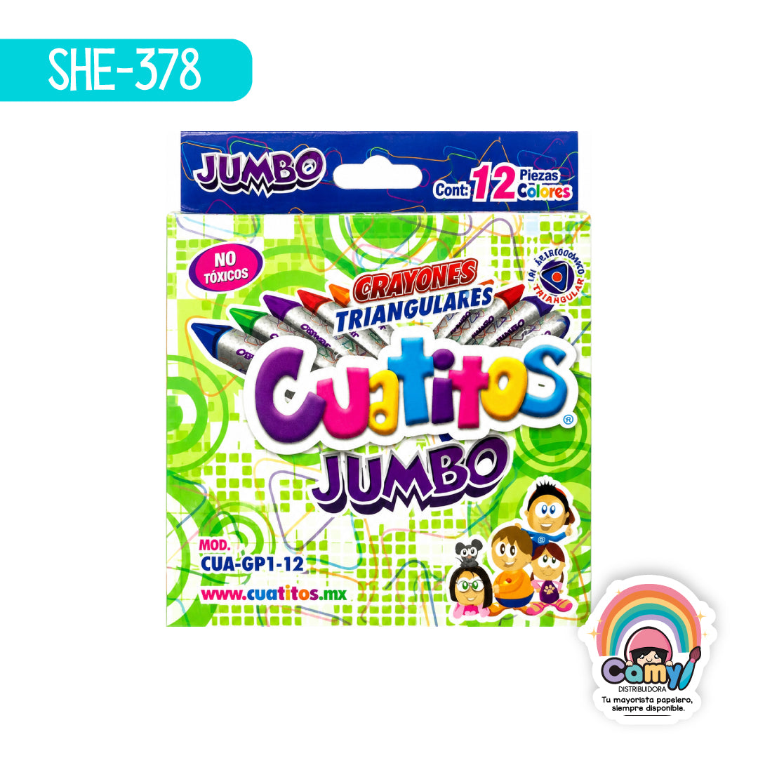 SHE-378 CRAYONES SHELY TRIANGULARES JUMBO C/12
