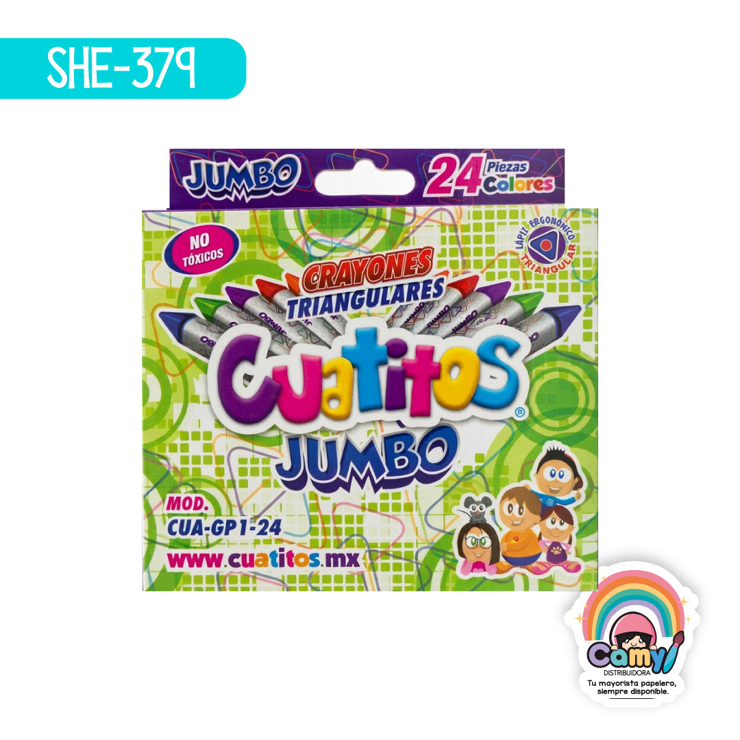 SHE-379 CRAYONES SHELY TRIANGULARES JUMBO C/24
