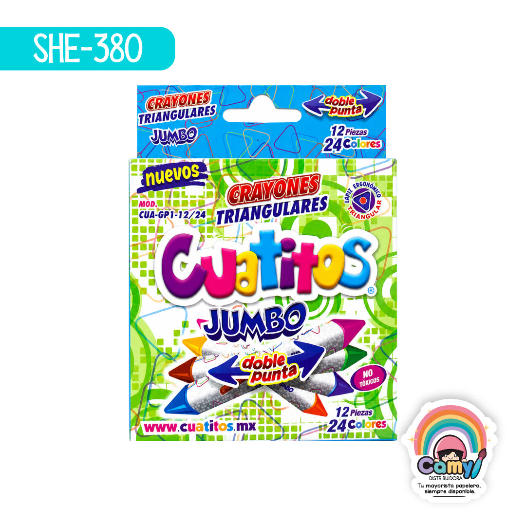 SHE-380 CRAYONES SHELY TRIANG JUMBO DOBLE PUNTA C/12