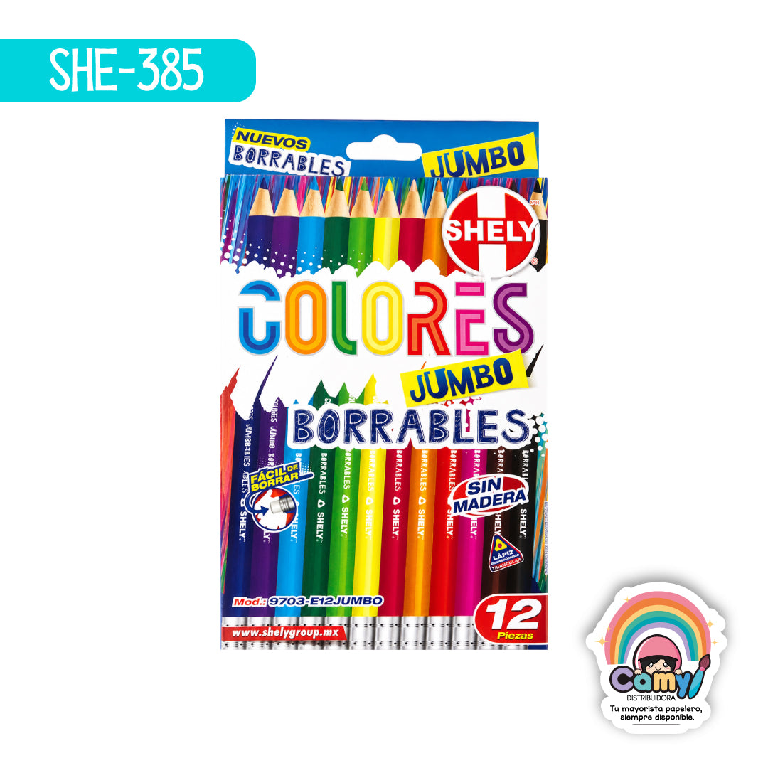 SHE-385 COLORES SHELY BORRABLES JUMBO C/12