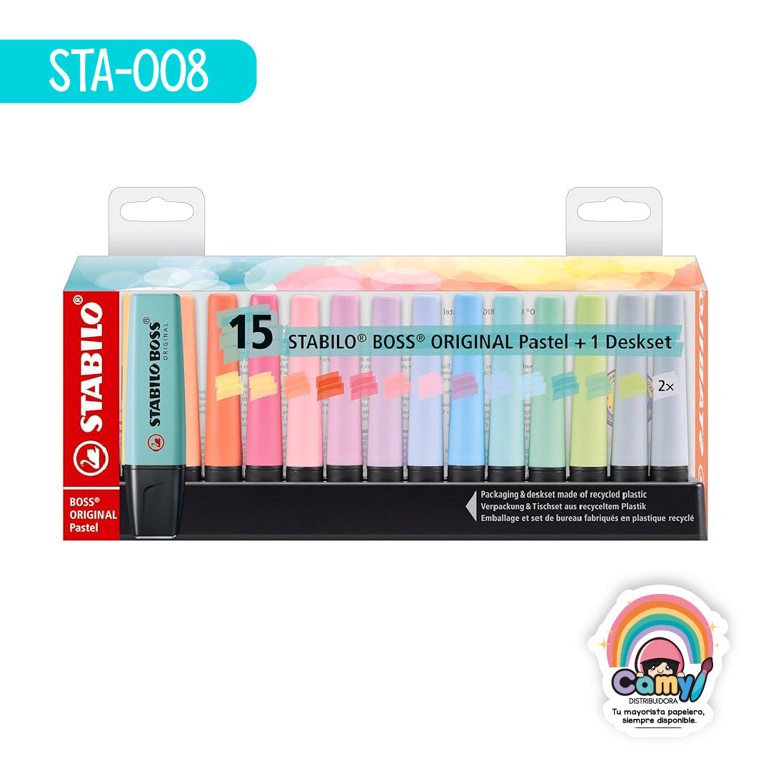 STA-008 EST. C/15 MARCATEXTOS BOSS PASTEL STABILO