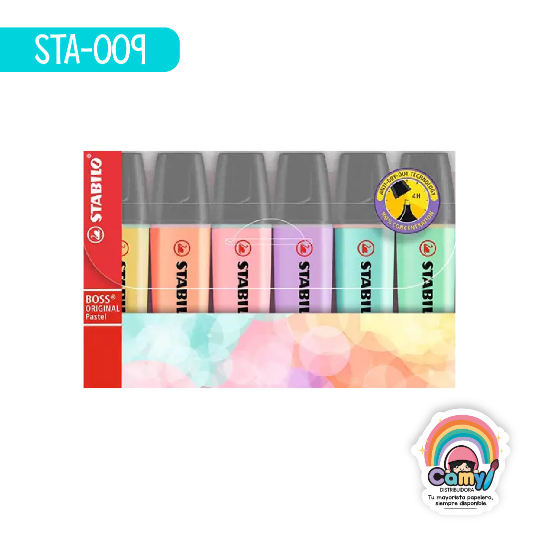 STA-009 EST. C/6 MARCATEXTOS BOSS PASTEL STABILO