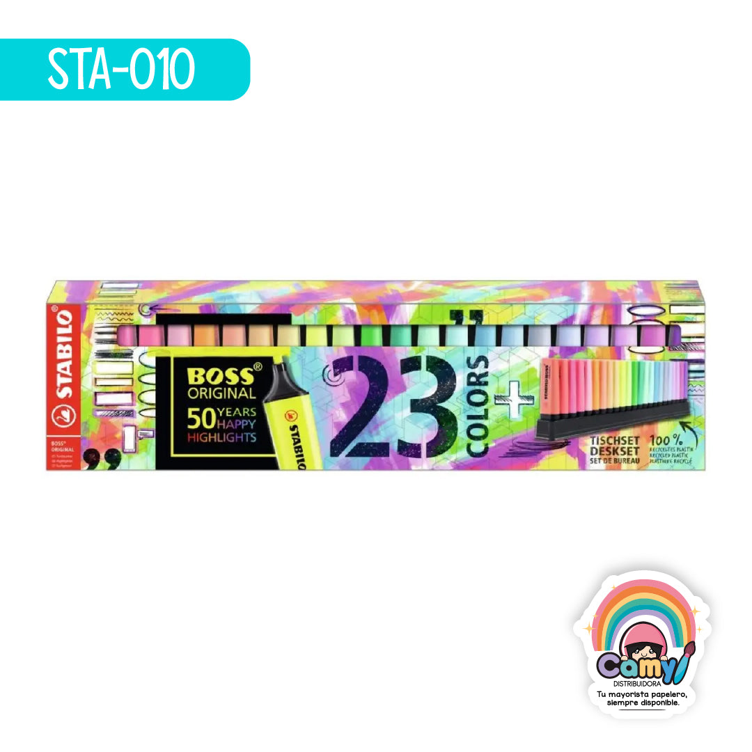 STA-010 EST. C/25 MARCATEXTOS BOSS ORIGINAL Y PASTEL STABILO
