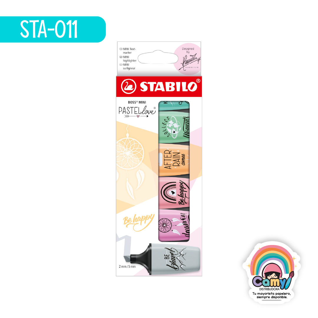 STA-011 CAJA C/6 STABILO MINI BOSS PASTELLOVE2