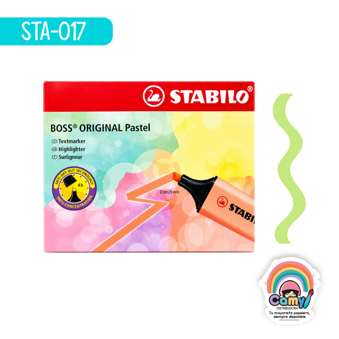 STA-017 MARCATEXTOS BOSS PIZCA DE LIMA CAJA C/10 STABILO