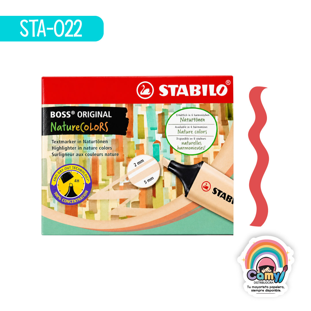 STA-022 MARCATEXTOS BOSS NATURE WILDFLOWER CAJA C/10 STABILO