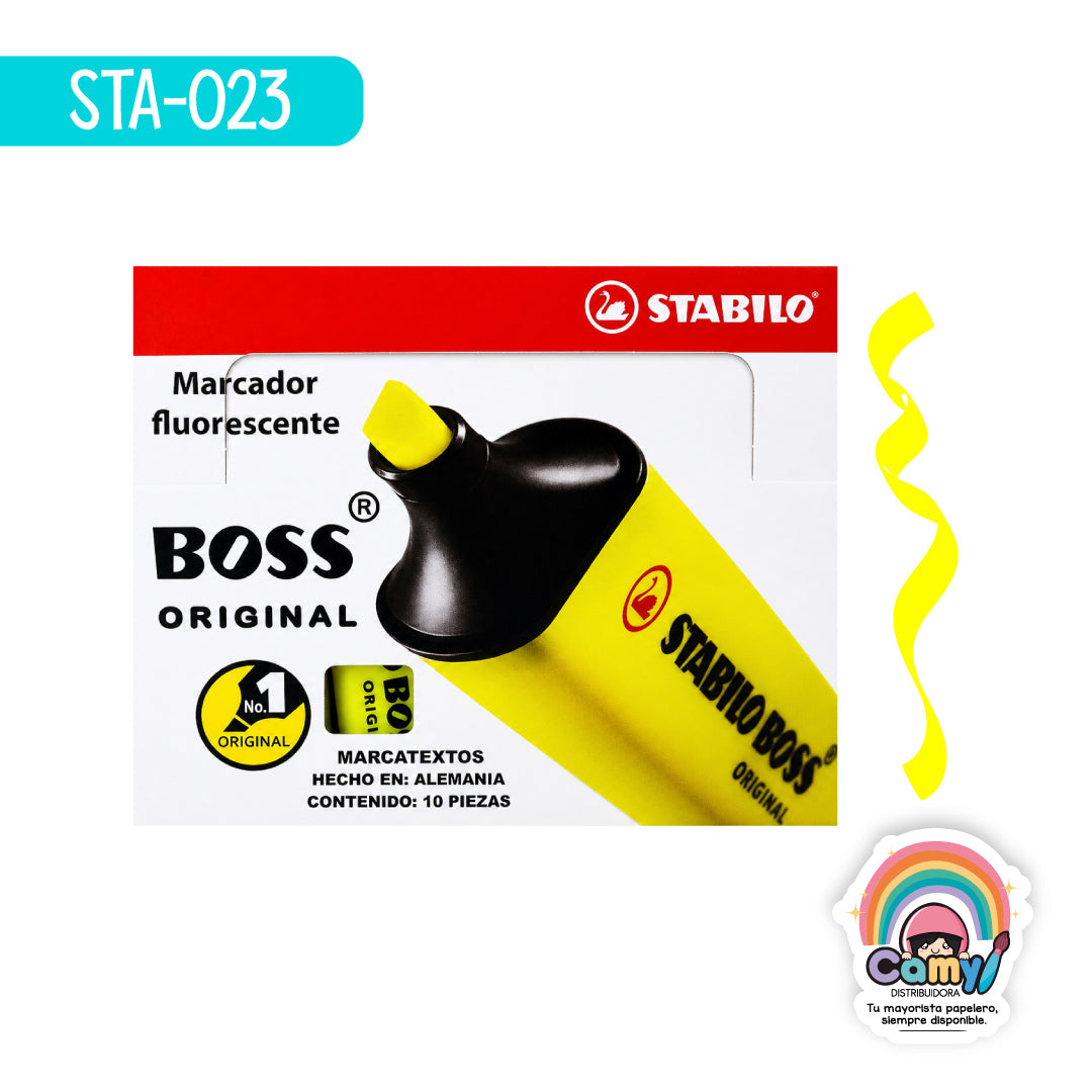 STA-023 MARCATEXTOS BOSS ORIG. AMARILLO CAJA C/10 STABILO