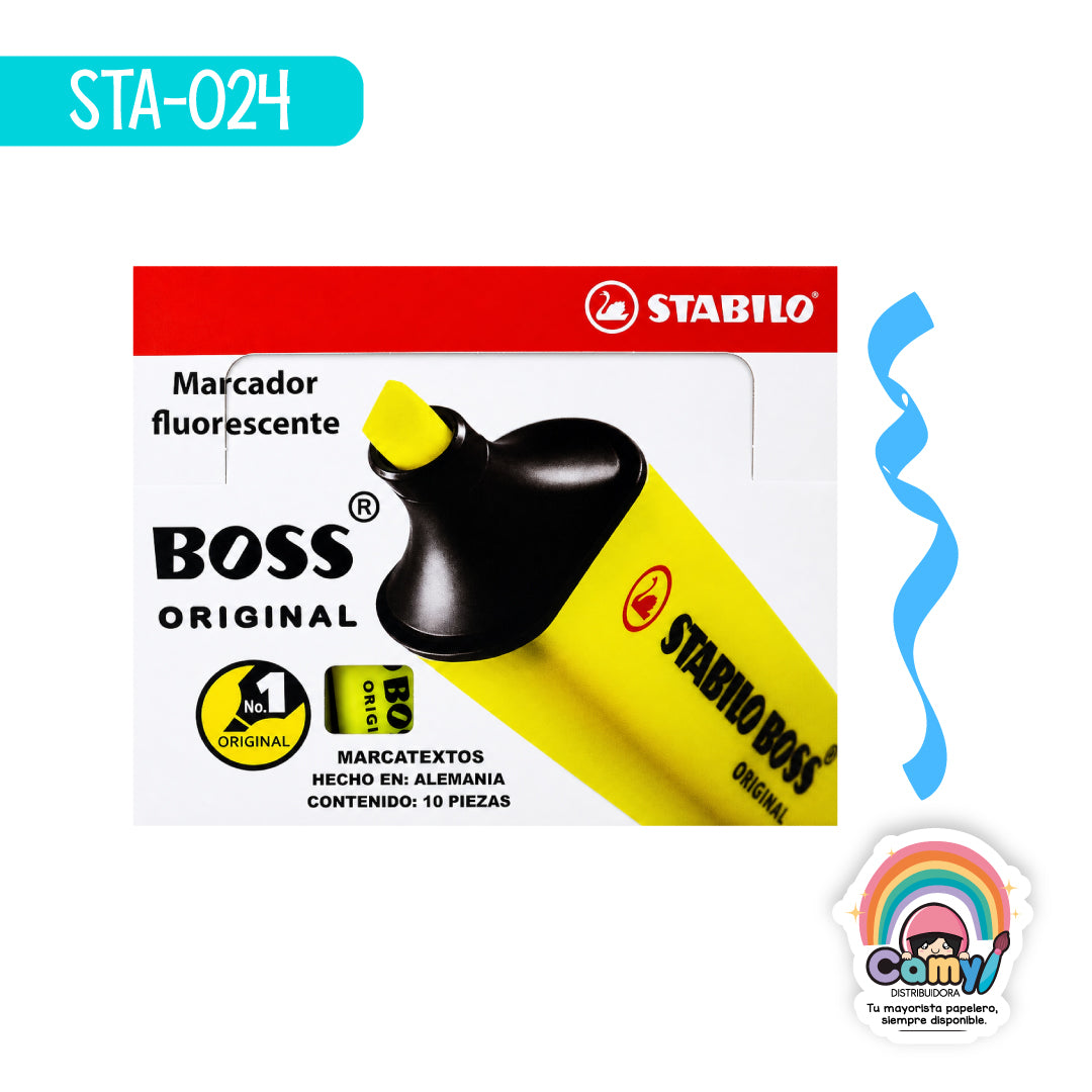 STA-024 MARCATEXTOS BOSS ORIG. AZUL CAJA C/10 STABILO