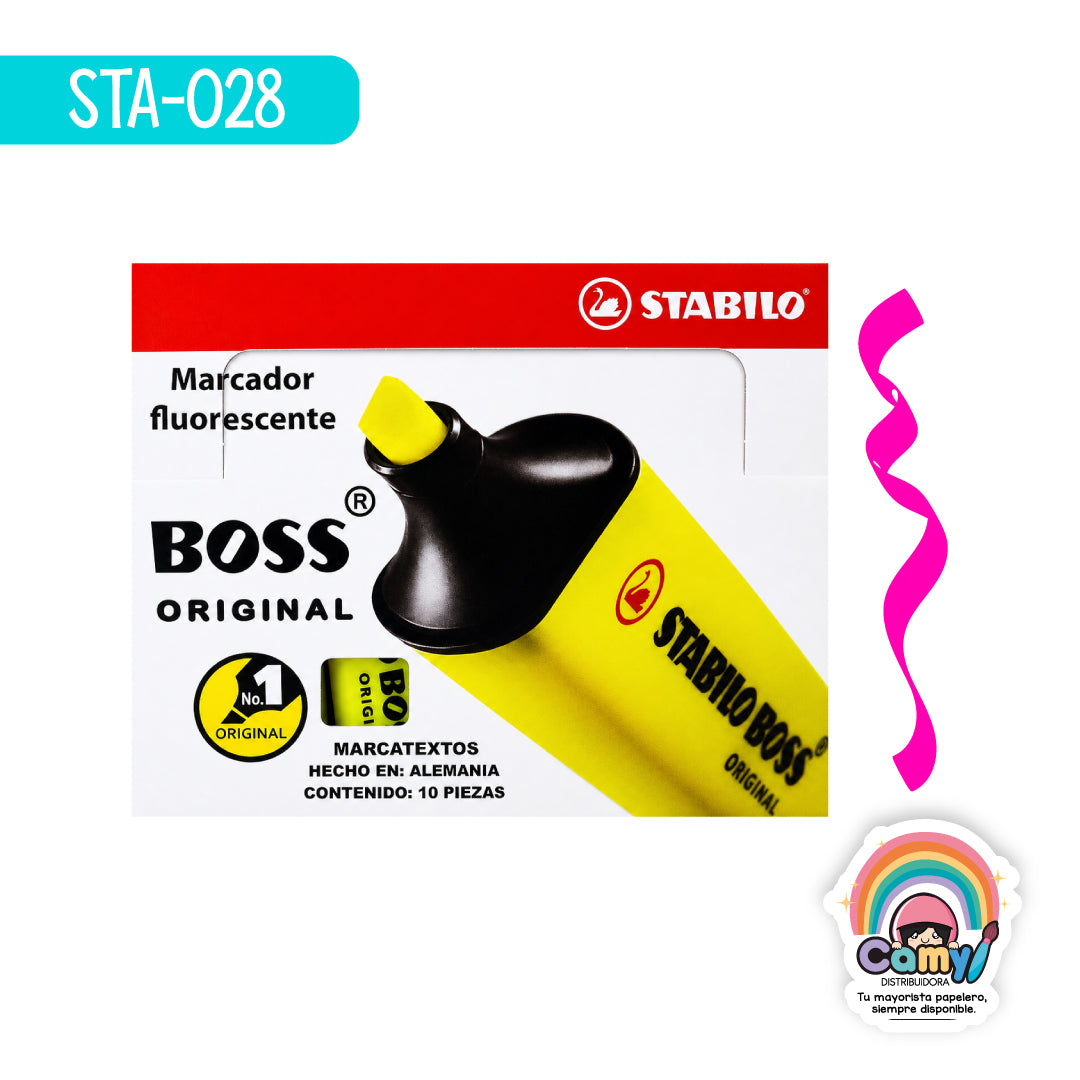 STA-028 MARCATEXTOS BOSS ORIG. ROSA CAJA C/10 STABILO